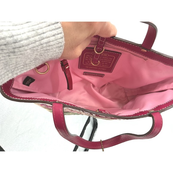 Coach Limited Edition Floral Appliqué Mini Tote Bag #479/800 Signature Canvas - Picture 6 of 7